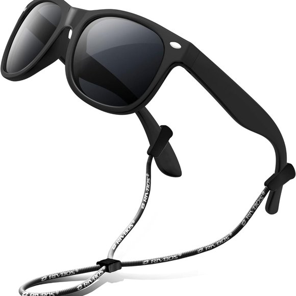 Kids Sunglasses Polarized UV Protection Flexible Rubber with Strap - Picture 6 of 6